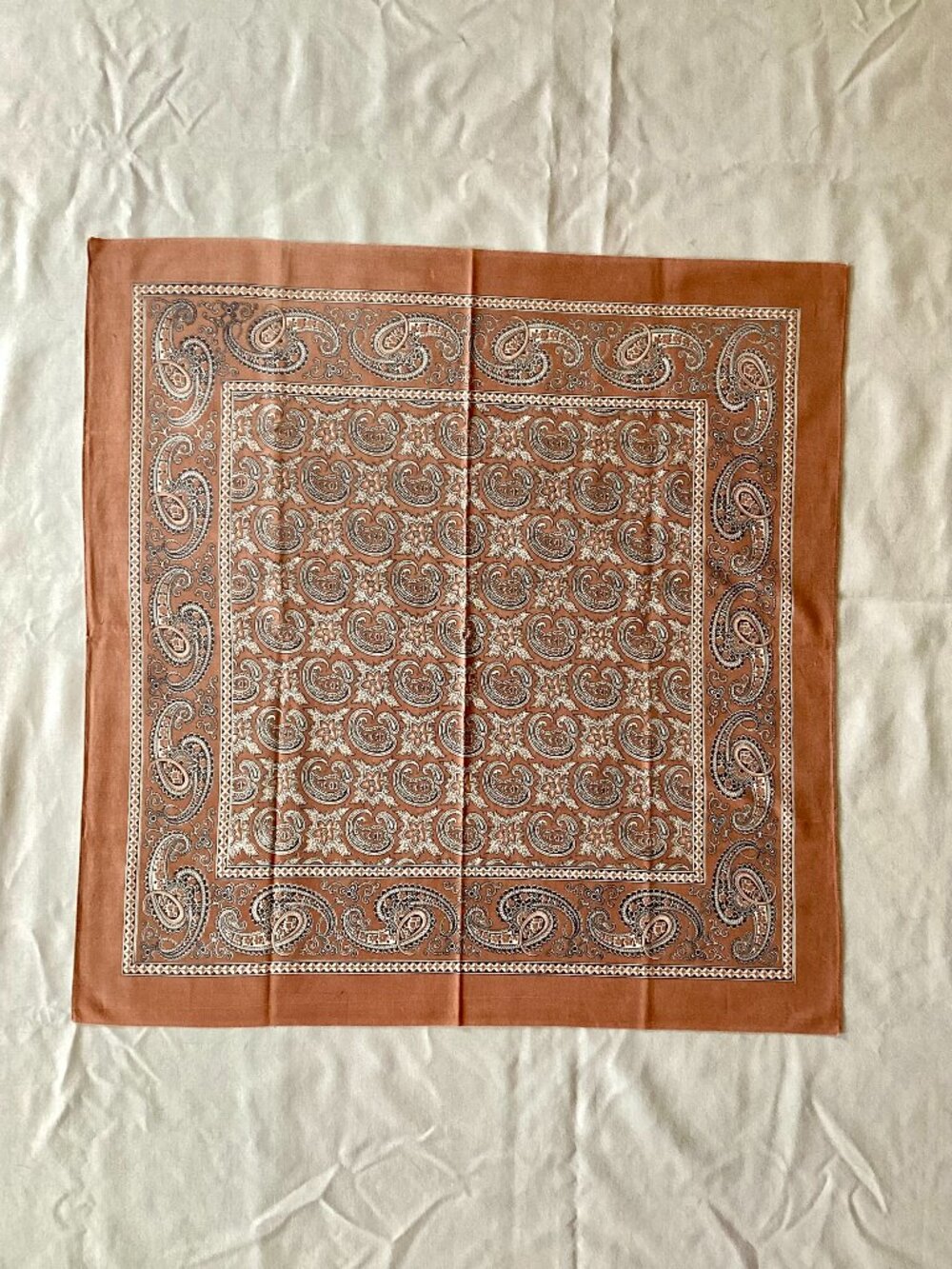 Vintage Earth Tone Paisley Bandana Scarf